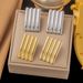 Ins Style Simple Personality High-end Feeling Gold Stainless Steel Striped Earrings Accessories For Women_ipsvogv.com