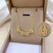 Women's 【 】 New Necklace, Two Piece To Heart Opening Four Leaf Flower Full Diamond Versatile Clavicle Chain, Titanium 【 】 Necklace, Chain,_ipsvogv.com