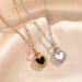 Light Luxury Stainless Steel Peach Pendant With Niche Design, Double-sided Black And White Heart Necklace, Collarbone_ipsvogv.com