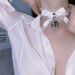 Lace Trim Bell Choker Cute Sweet Soft Adorable Sexy Accessories Girl Bowknot Neck Ring Collarbone Chain_ipsvogv.com