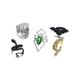 New Combination Exaggerated Snake Bat Multi Color Fashion Diamond Green Ring_ipsvogv.com