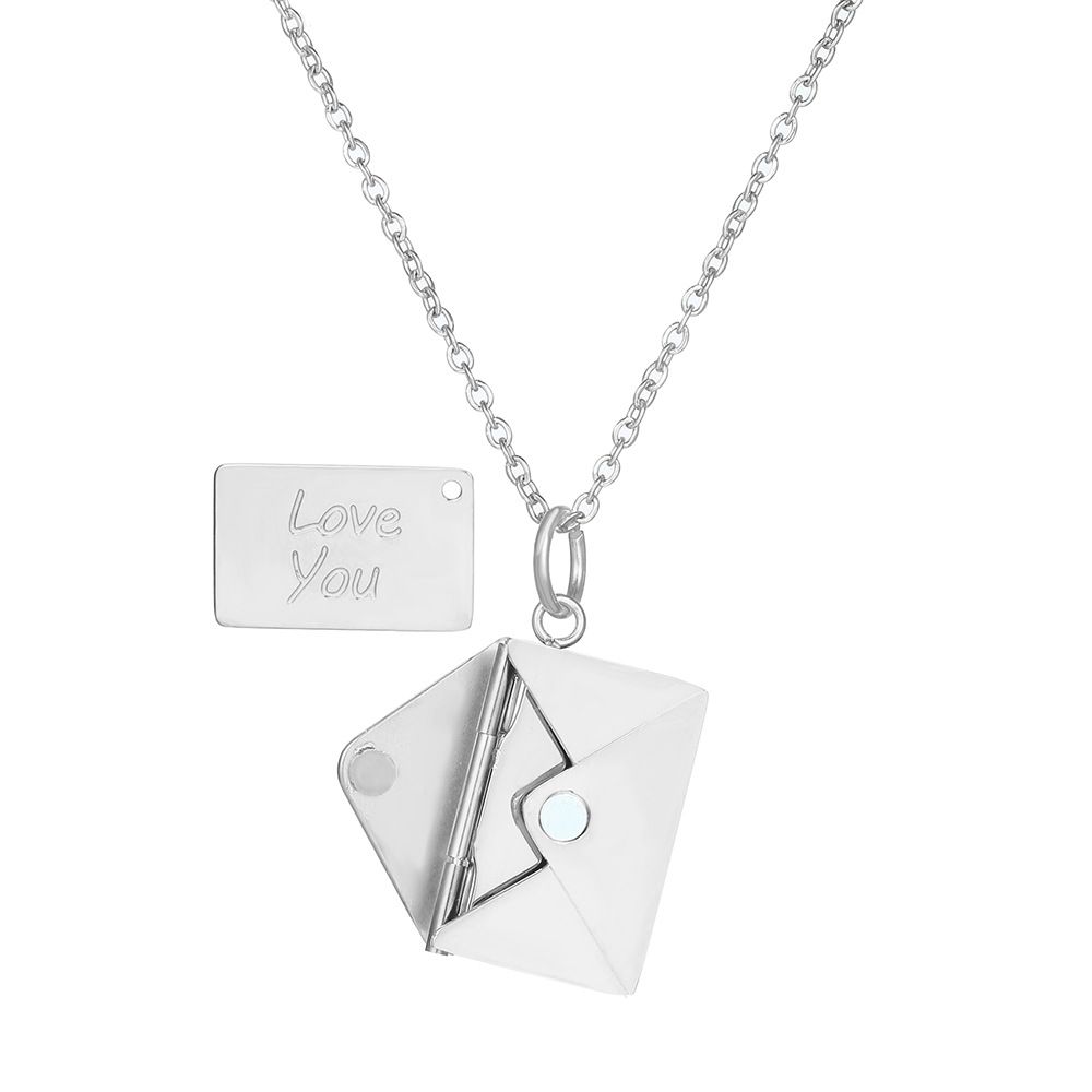 Openable Envelope Necklace For Women, Non Fading Valentine's Day Gift, Stainless Steel Couple Necklace_ipsvogv.com