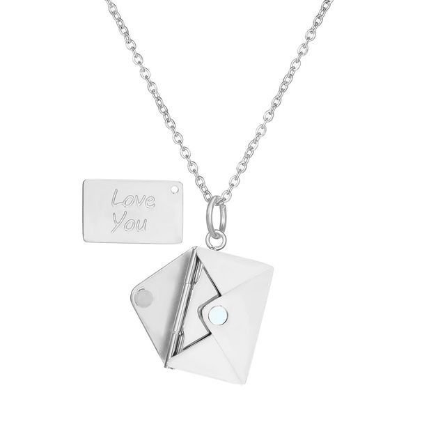 Openable Envelope Necklace For Women, Non Fading Valentine's Day Gift, Stainless Steel Couple Necklace_ipsvogv.com