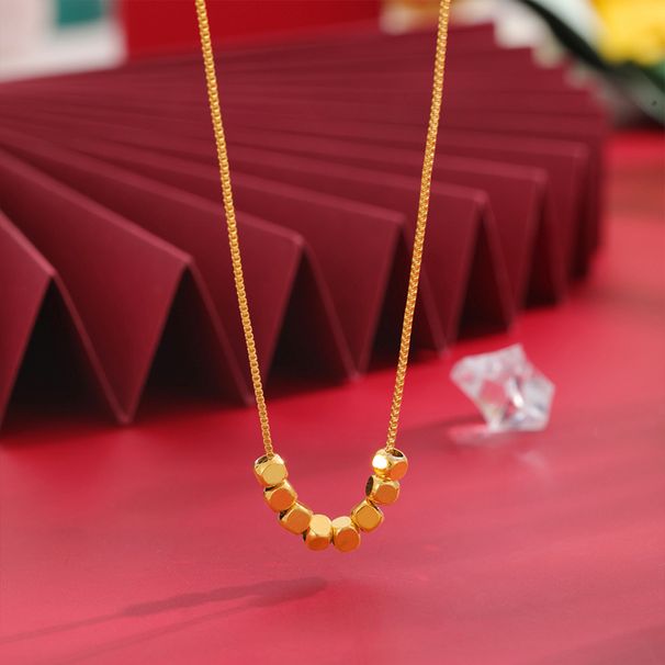 Shajin's New Good Luck Bead Necklace, Copper Headwear, Fashionable Collarbone Chain, Women's High-end Accessories_ipsvogv.com