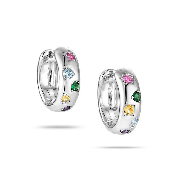 Women's Jewelry Retro Five Pointed Star Color Zirconium Earrings Light Luxury High End Design Sense Fashion Circle Earrings Ear Jewelry_ipsvogv.com