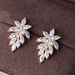 Cao Shi's New Super Zirconia Horse Eye Drill Sparkling Crystal Creative Leaf Women's Earrings_ipsvogv.com