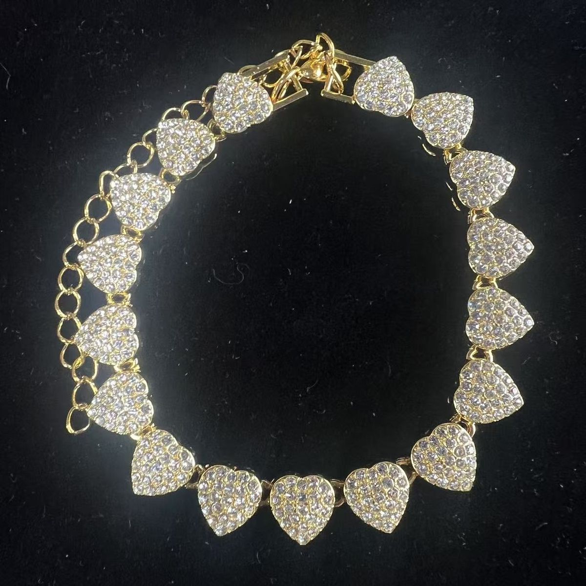 Heart Full Diamond Alloy Necklace For Men And Women, High-end Niche Hip-hop Style Cuban Chain_ipsvogv.com