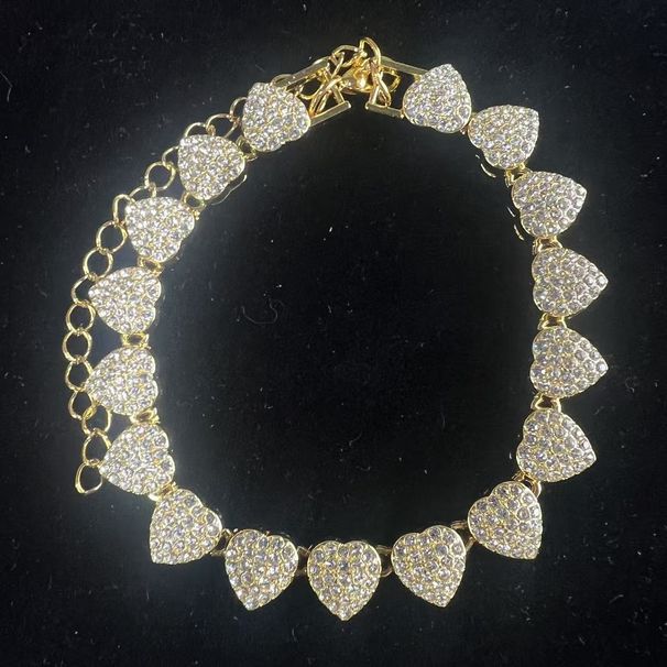 Heart Full Diamond Alloy Necklace For Men And Women, High-end Niche Hip-hop Style Cuban Chain_ipsvogv.com