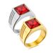 Minimalist Fashion Personality Inlaid Red Trendy Jewelry Titanium Steel Ring Band_ipsvogv.com