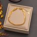 Tri Woven Metal Blade Snake Bone Chain Bracelet Women's Fashion Simple Color Matching Fried Dough Twists_ipsvogv.com