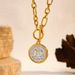 Gold Plated Angel Coin & Key Necklace - Stainless Steel Minimalist Jewelry For Women_ipsvogv.com