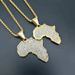 Popular hip hop jewelry sold outside Titanium steel gold plated diamond African map pendant with optional size_ipsvogv.com