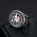 New Hip-Hop Men's Titanium Steel Gold-Plated Templar Red Cross Shield Ring_ipsvogv.com