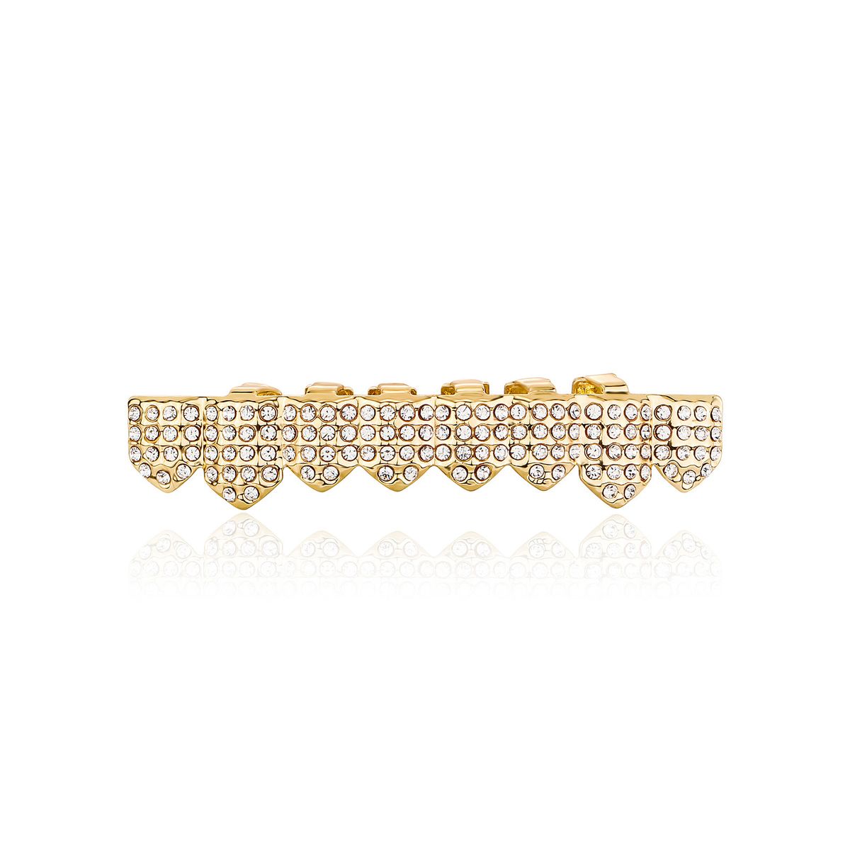 high quality real gold plated gold braces eight teeth full drill hip hop braces teeth grillz_ipsvogv.com