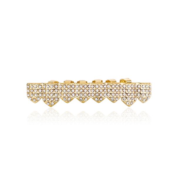 high quality real gold plated gold braces eight teeth full drill hip hop braces teeth grillz_ipsvogv.com