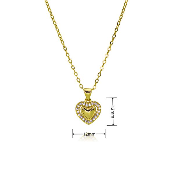 Hot Selling Love Micro Inlaid Zircon Simple Pendant Ins Style Light Luxury Love Fashion Temperament Versatile Necklace For Women_ipsvogv.com