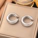 INS Wind Internet Celebrity Same Style Earrings Stainless Steel Coarse Cylinder Fish Scale Shaped C-shaped Earclip Non_ipsvogv.com