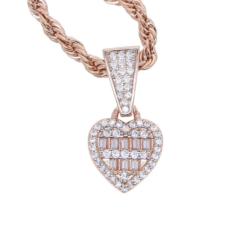 Women's Jewelry Hip Hop Heart Shaped Zircon Pendant Diamond Studded Full Diamond_ipsvogv.com