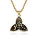 Nordic Celtic triangle knot star moon sun titanium steel necklace myth Odin triangle knot pendant_ipsvogv.com