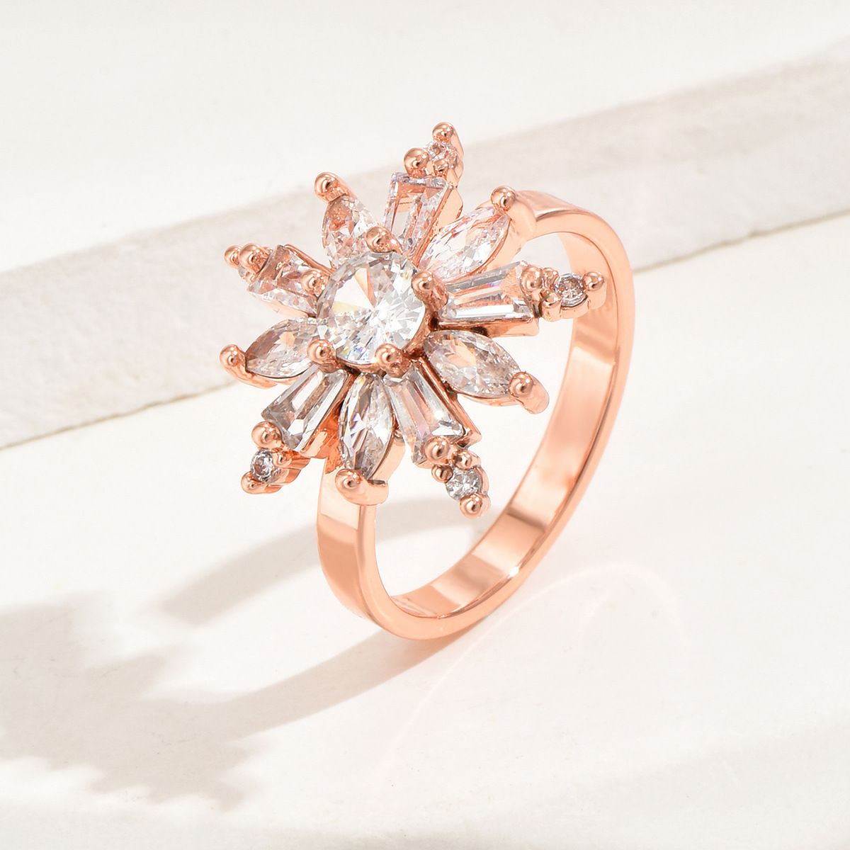 Women’s Jewelry Set Fashion Niche Design Open Ring For Women Style Fashionable Personality Snowflake Flower Inlaid Zircon Ring All Match Ring_ipsvogv.com