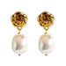 Women's Jewelry Vacuum Plating High Grade Baroque Pearl Clavicle Chain Mabe Pearl Necklace Female Camellia Earrings_ipsvogv.com
