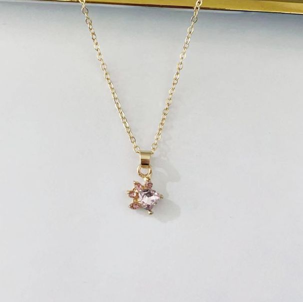 Simple cat claw heart shaped pet footprint necklace earrings bracelet ring set female jewelry gift_ipsvogv.com
