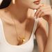 French Two-color Asymmetrical Square Pendant Necklace Plated With Real Gold, Light Luxury, Minimalist Style Titanium_ipsvogv.com