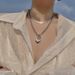 【 Full body titanium steel 】 Color retaining punk hip-hop necklace with mesh red temperament and simple front buckle_ipsvogv.com