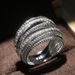 Cao Shi's Exquisite Micro Set Zircon Creative Women's Cross Ring Headpiece_ipsvogv.com