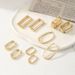 INS U-shaped Glossy Personality Earrings High-end Geometric Square Alloy Ear Cuffs For Women_ipsvogv.com