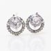 Women's Jewelry Silver Plated Shiny Round Halo Earrings Fashionable Light Luxury Diamond Earrings Valentine's Day Gift Girlfriends_ipsvogv.com