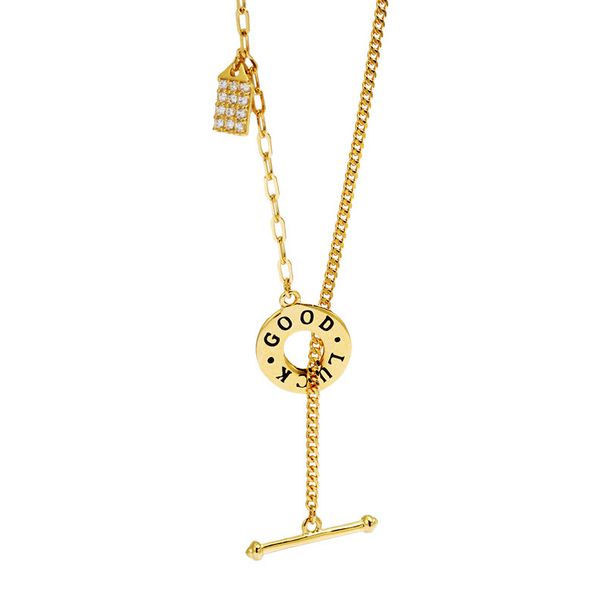 Fashion Trendy Letter Geometric Sterg Sier Gold Plated K-gold Necklace Women's Clavicle Chain Fashionable_ipsvogv.com