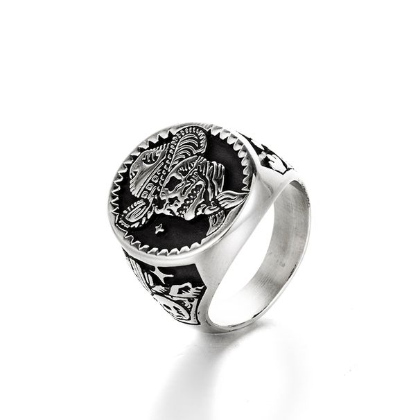 Men's Jewelry Personality Pipe Skull Titanium Steel Ring Retro Punk Men's Stainless Steel Ring_ipsvogv.com