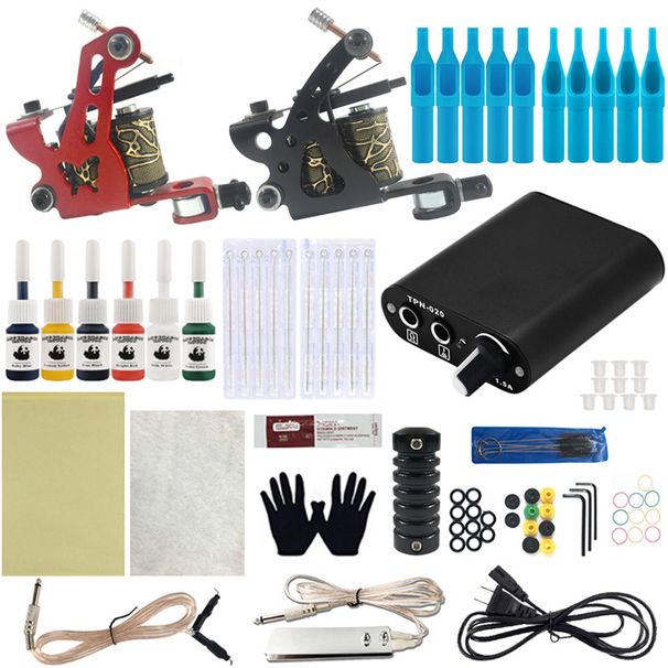 Tattoo machine set European beautiful tattoo equipment tattoo machine beginners tattoo set_ipsvogv.com