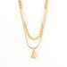 Fashionable Minimalist Double-layer Layered Love Pendant Accessory With Pearl Like Design And Copper Material Necklace_ipsvogv.com