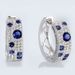 Cao Shi Korean Version Blue And White Diamond With Round Micro Inlaid Zircon Exquisite Ear Buckles, Internet Famous Live_ipsvogv.com