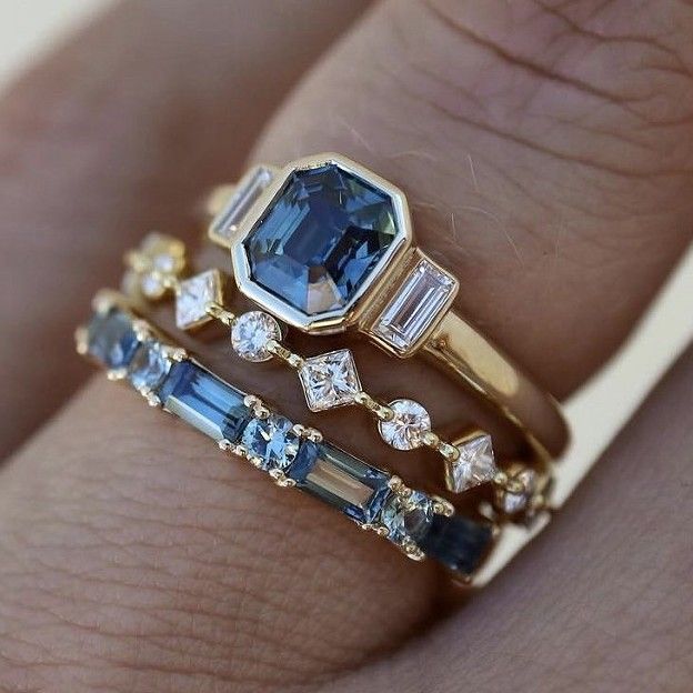 Sanjie 2025 New Ins Three Piece Ring Set Alloy Inlaid Zircon Handmade Charm Fashion Accessories For Women_ipsvogv.com