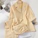 Women's suits fashion spring and summer loose suit collar three-quarter sleeves jacket nine-point wide-leg pants suspenders three-piece suit_ipsvogv.com
