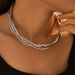 Wind Heavy Industry Three Wire Wrapped Collar Neck Chain Light Luxury Stainless Steel Plated Genuine Gold Punk Necklace_ipsvogv.com