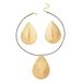 Exaggerated Banana Leaf Water Drop Earrings Necklace suit Women Creative Personality Jewelry suit Three-piece Set Jewelry_ipsvogv.com