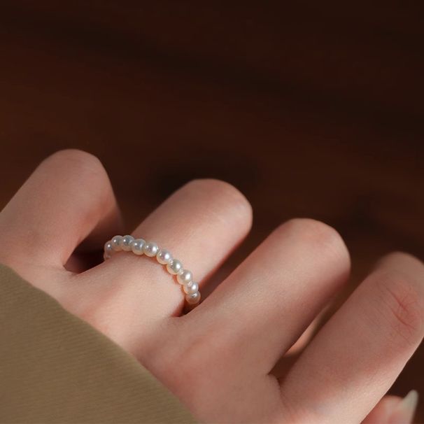 Korean Version French Style Small Fragrance Elastic Rope Pearl Niche Design Fashionable And Versatile Hand Accessories_ipsvogv.com