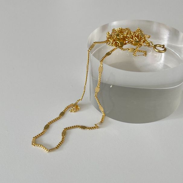 Korean Version Pure Silver Necklace, Simple And Niche Chic, Internet Famous, Round Sequin Short Necklace_ipsvogv.com