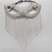 Rhinestone Tassel Face Mask for Women Fringe Masquerade Head Chain Jewelry for Halloween Party Cosplay_ipsvogv.com