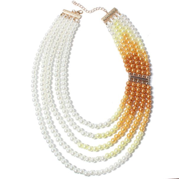 Fashion Multi Layer Temperament Pearl Necklace Sweater Chain Beaded Necklace Ladies Accessories_ipsvogv.com