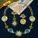 Ruoxi, Devil's Eye With Blue Eyes, Vintage Portrait, And A Gold Plated Necklace That Meets The Standard_ipsvogv.com