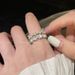 Simple Exquisite Pearl Zircon Double-layer Open For Women, With A Niche High-end Feel. Index Finger Ring, Temperament,_ipsvogv.com