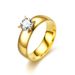 INS Fashion Stainless Zircon Couple Female Gold Titanium Steel Men's Ring Korean First Jewelry_ipsvogv.com