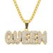 New Hip Hop Set with Diamond Pendant Letter Necklace, Trendy Men's Street Cool Personality Exaggerated Jewelry_ipsvogv.com
