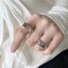 personality Pure Zircon Silver Letter Ins Hip-hop Fashion Goodluck Open Best Friend Ring_ipsvogv.com