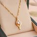 Elegant Stainless Steel Chain Classic Purple Stone Pendant Necklace for Women Lady Fashion Jewelry Daily Party Accessories Gifts_ipsvogv.com